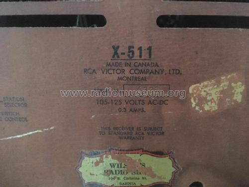 X511 ; RCA Victor (ID = 2248637) Radio