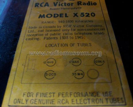 X520 ; RCA Victor (ID = 2136223) Radio