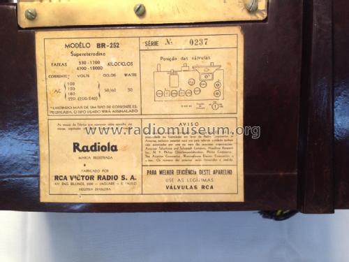 Radiola BR252; RCA Victor Radio S.A (ID = 2131345) Radio