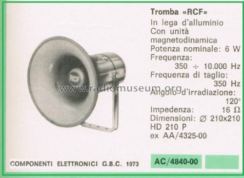 Altoparlante a Tromba HD 210 P; RCF; Reggio Emilia (ID = 3115763) Lautspr.-K