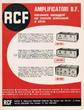 Amplificatore Bassa Frequenza AM 830; RCF; Reggio Emilia (ID = 2771266) Ampl/Mixer