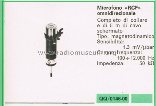Microfono Omnidirezionale Sconosciuto - Unknown 12 ; RCF; Reggio Emilia (ID = 3128700) Microphone/PU