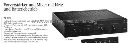 Preamplifier PR2000 Ampl/Mixer RCF; Reggio Emilia AEB Indust