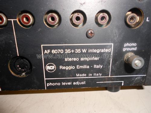 Stereo Amplifier AF 6070; RCF; Reggio Emilia (ID = 2368502) Ampl/Mixer