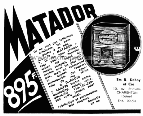 Matador TO ; RD Radio, Éts. R. (ID = 2142511) Radio