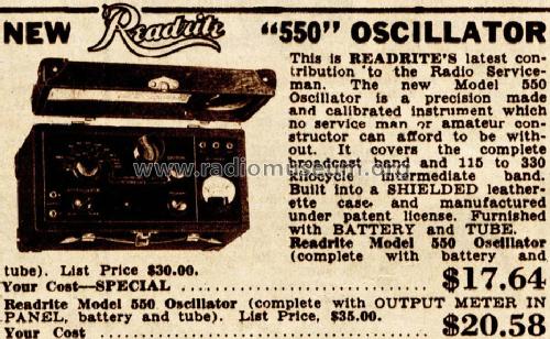 Oscillator 550; Readrite Meter Works (ID = 674885) Equipment