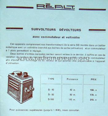 Survolteur/Dévolteur S40; S80 et S160; Réalt, Poirette et (ID = 2203527) Power-S