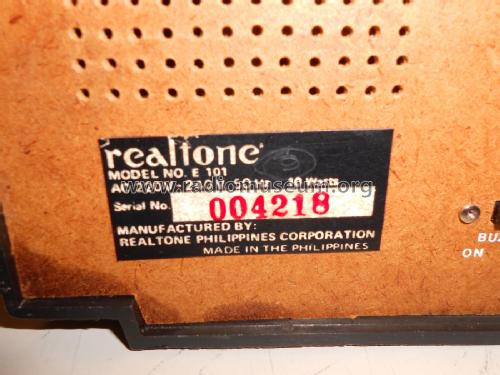 AM-FM Clock Radio E 101; Realtone Electronics (ID = 2311847) Radio