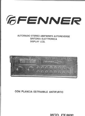 Car Radio Stereo AM/FM/MPX Autoreverse FX 9600; Fenner, Redi (ID = 1633922) Autoradio