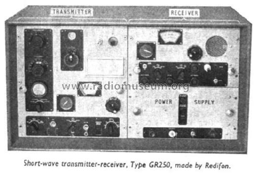 Short Wave Transmitter-Receiver GR250; Redifon Ltd.; London (ID = 1766454) Commercial TRX