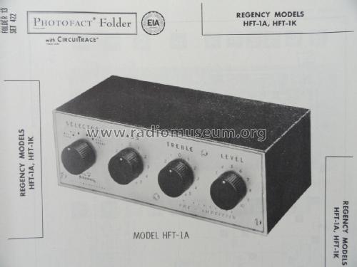 High Fidelity Pre-Amplifier HFT-1A and HFT-1K; Regency brand of I.D (ID = 2836324) Verst/Mix