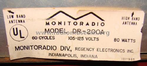 Monitoradio DR-200A; Regency brand of I.D (ID = 1805986) Commercial Re