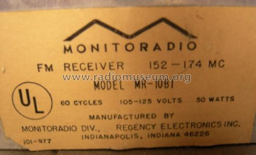 Monitoradio MR-10 B 1; Regency brand of I.D (ID = 1242125) Commercial Re