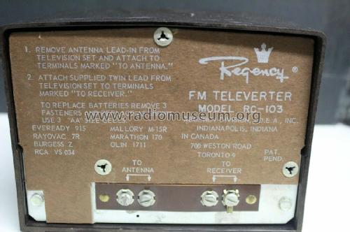 FM TeleVerter RC-103; Regency brand of I.D (ID = 2365312) Converter