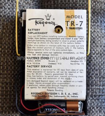 TR-7 TR7; Regency brand of I.D (ID = 2218559) Radio