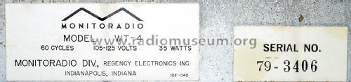 World Traveler Monitoradio WT-4; Regency brand of I.D (ID = 2012270) Amateur-R