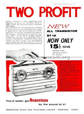 BT12; Regentone Products / (ID = 2125028) Radio