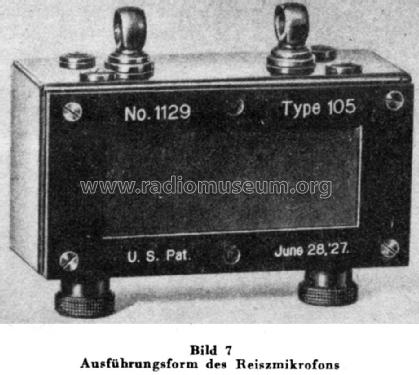 Typ 105; Reisz, Eugen, (ID = 1270249) Microphone/PU