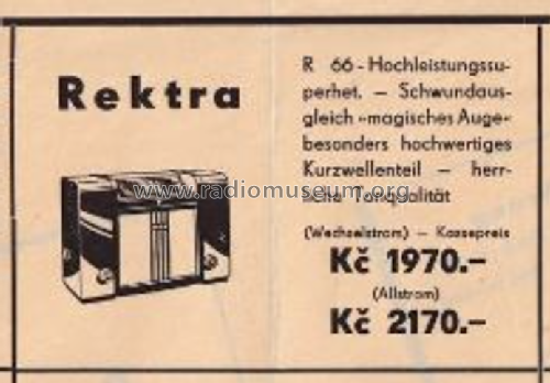 RA66; Rektra, Radioelektra (ID = 2979843) Radio