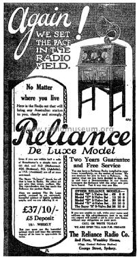 Reliance De Luxe ; Reliance Radio. (ID = 2416704) Radio