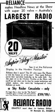 Super Sky Master ; Reliance Radio. (ID = 1872966) Radio