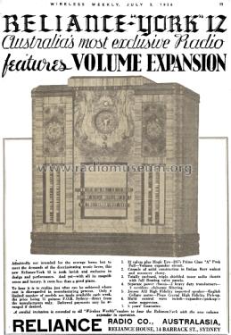 York 12 ; Reliance Radio. (ID = 2417937) Radio