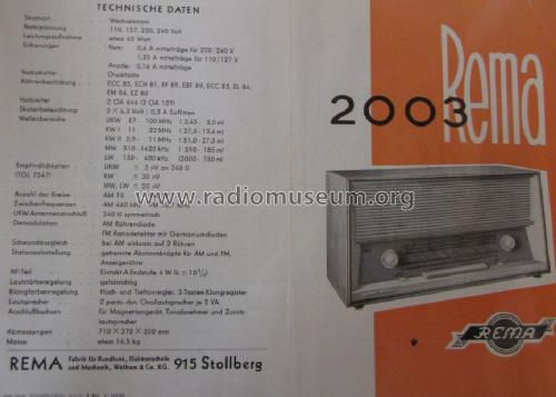 2003; REMA, Fabrik für (ID = 1309510) Radio