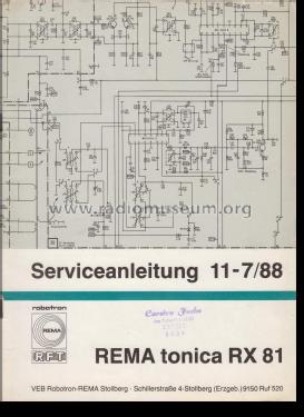 Tonica RX81/2; REMA, Fabrik für (ID = 3152425) Radio