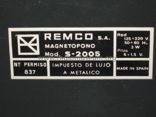 Magnetófono S-2005; Remco S.A.; Llisa de (ID = 1001824) R-Player