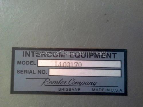 Intercom Equipment L100170; Remler Co. Ltd.; San (ID = 1704741) Altavoz-Au