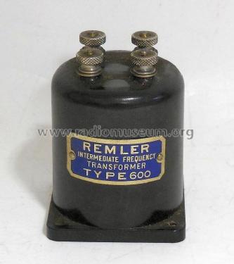 Intermediate Frequency Transformer 600; Remler Co. Ltd.; San (ID = 1854272) Radio part