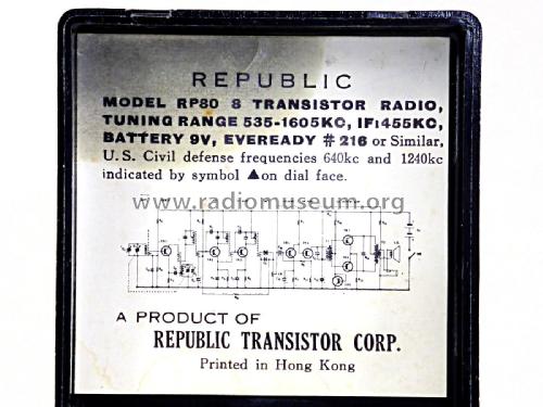 RP80; Republic Transistor (ID = 2215142) Radio