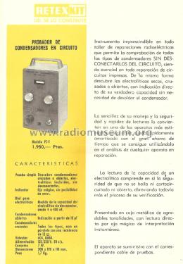 Comprobador de condensadores PC-1; Retex S.A.; (ID = 2169877) Equipment