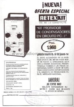 Comprobador de condensadores PC-1; Retex S.A.; (ID = 2171320) Equipment