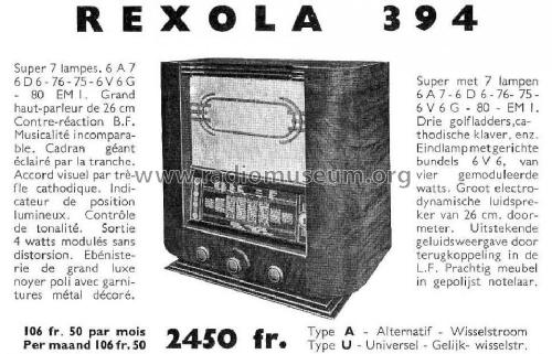 Rexola 394A ; Radio-Bourse Rexola, (ID = 1056452) Radio
