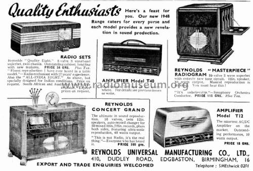 Masterpiece Radiogram ; Reynolds Universal (ID = 2999759) Radio
