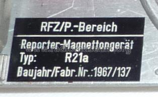 Reporter-Magnettongerät R21a; Rundfunk- und (ID = 658917) Reg-Riprod