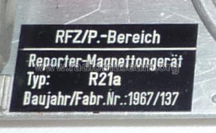 Reporter-Magnettongerät R21a; Rundfunk- und (ID = 658917) Sonido-V