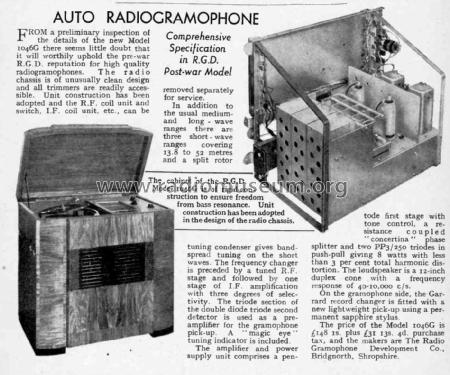 Auto Radiogramophone 1046G; RGD Brand, Radio (ID = 2991755) Radio