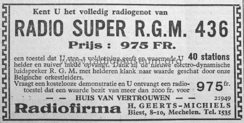 436; RGM R.G.M. Radio (ID = 1909659) Radio