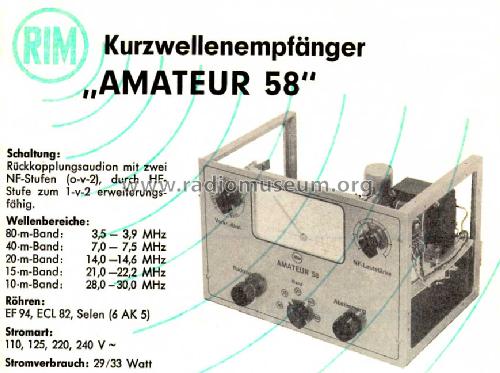 Amateur 58; RIM bzw. Radio-RIM; (ID = 240939) Amateur-R