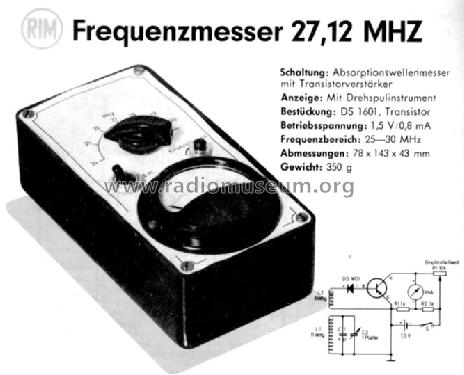 Frequenzmesser 27,12 MHz ; RIM bzw. Radio-RIM; (ID = 100388) Kit