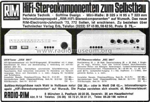 Hi-Fi-Stereoverstärker RST-2001; RIM bzw. Radio-RIM; (ID = 1036840) Ampl/Mixer