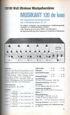 Mischverstärker Musikant 120 de luxe; RIM bzw. Radio-RIM; (ID = 2855014) Ampl/Mixer