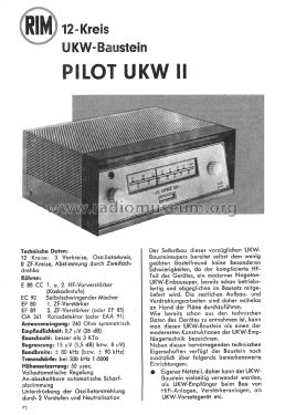 Pilot-UKW-II 12642/60Z-spez; RIM bzw. Radio-RIM; (ID = 2614051) Kit