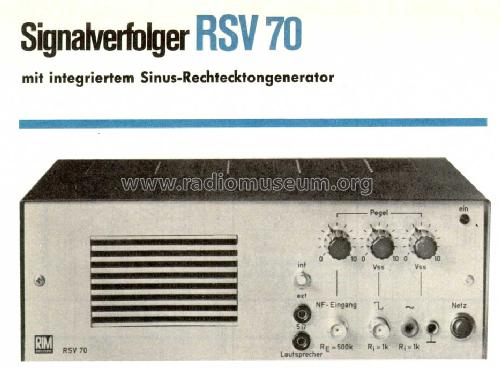 Signalverfolger RSV70; RIM bzw. Radio-RIM; (ID = 1114775) Equipment