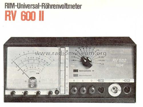 Universal-Röhrenvoltmeter RV-600-II; RIM bzw. Radio-RIM; (ID = 206815) Equipment