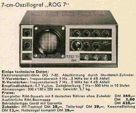 Vielzweck-Oszillograf ROG 7 A-II; RIM bzw. Radio-RIM; (ID = 1035820) Equipment