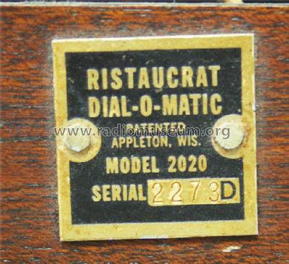 Dial-O-Matic 2020; Ristaucrat, Inc.; (ID = 1443395) Radio