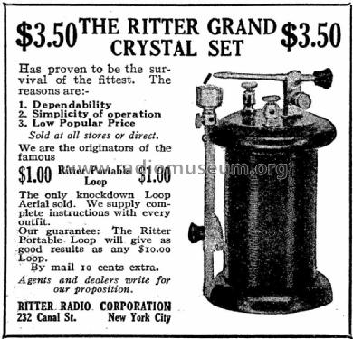 Ritter Grand Crystal Receiver; Ritter Radio (ID = 1001182) Crystal